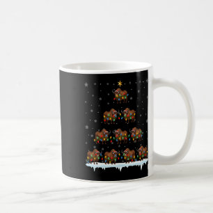 Bison Animal Santa Hat Ugly Christmas Tree Lights  Coffee Mug