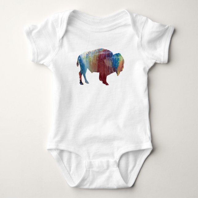 Bison art baby bodysuit (Front)
