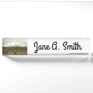 Bison at Grand Teton National Park Photography Nameplate