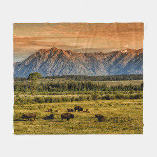 Bison at Sunrise Fleece Blanket