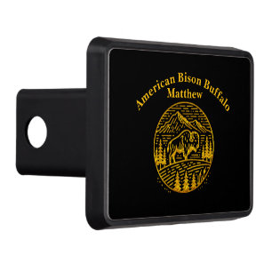 Bison at Sunset in Mountain Landscape Trailer Hitch Cover