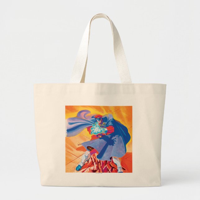 Bison Attack Large Tote Bag (Front)