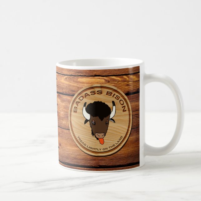 Bison Badass Logo de la ferme Café Mug (Droite)