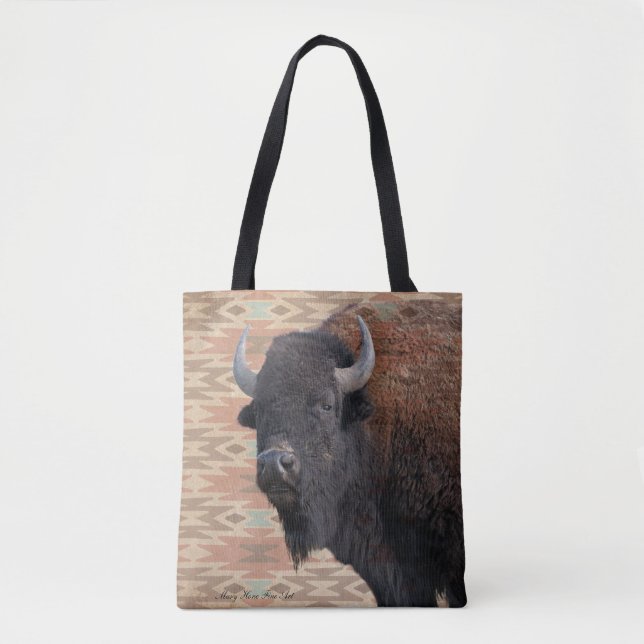 Bison Blanket Tote Bag (Front)
