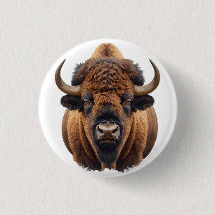 Bison / Buffalo 1 Inch Round Button