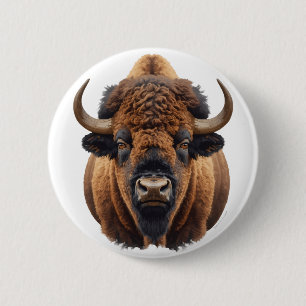 Bison / Buffalo 2 Inch Round Button