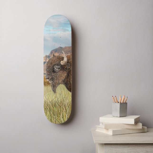 Bison Buffalo Art Skateboard (Wall Art)