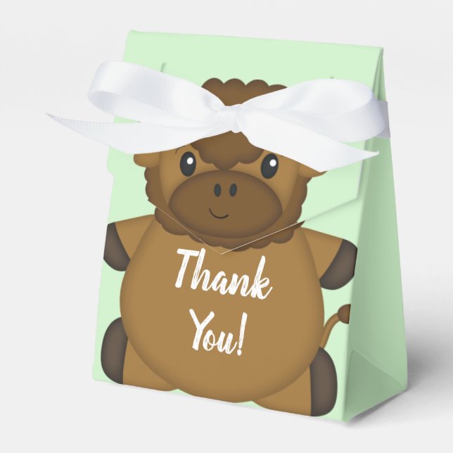 Bison Buffalo Baby Shower Favor Box (Front Side)