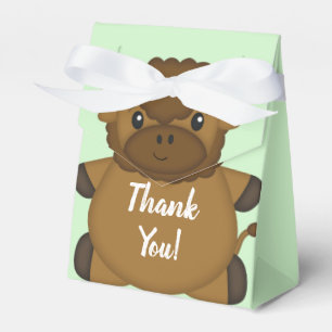 Bison Buffalo Baby Shower Green Favor Box