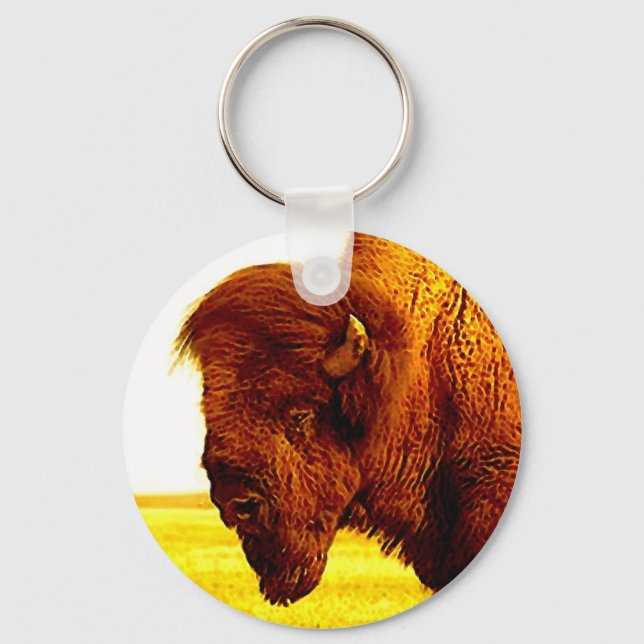 Bison / Buffalo Head Keychain (Front)