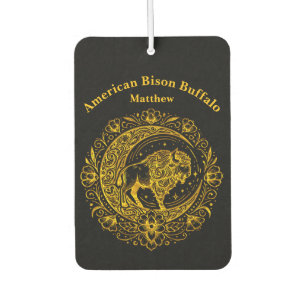 Bison Buffalo in Intricate Floral Design Pattern Air Freshener