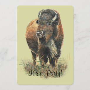 Bison Buffalo  Party Invite to Customize
