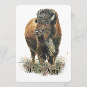 Bison Buffalo  Party Invite to Customize