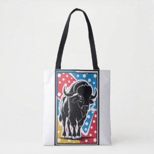 Bison - Buffalo Pop Art Tote Bag