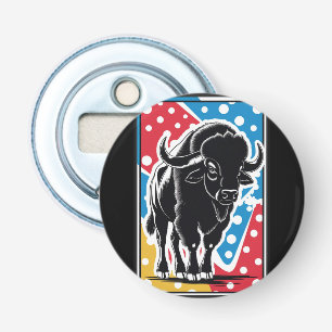 Bison - Buffalo Pop Art Vintage Retro Bottle Opener