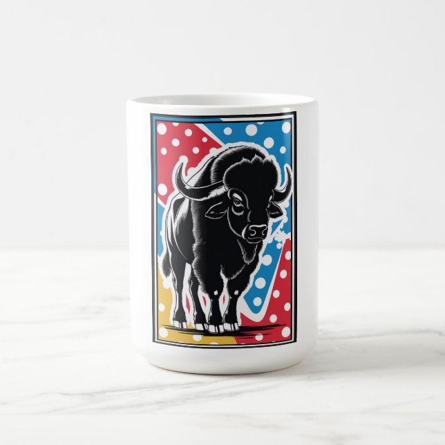 Bison - Buffalo Pop Art Vintage Retro Coffee Mug (Center)
