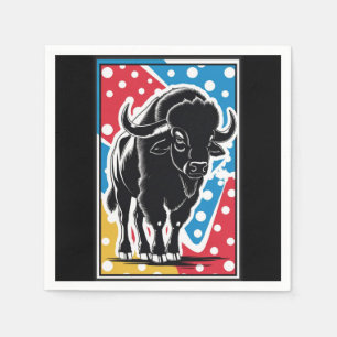 Bison - Buffalo Pop Art Vintage Retro Napkin