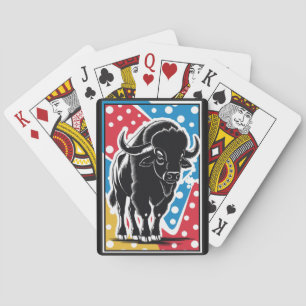 Bison - Buffalo Pop Art Vintage Retro Playing Cards