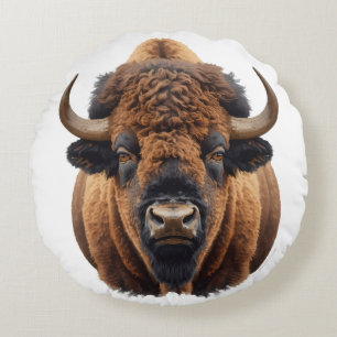 Bison / Buffalo Round Pillow