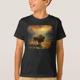 Bison Buffalo Sunset View T-Shirt