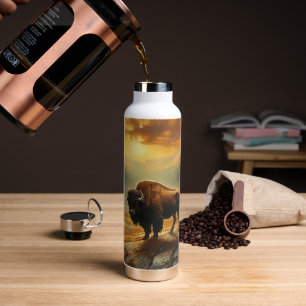 Bison Buffalo Sunset View Water Bottle