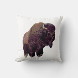 Bison Buffalo Throw Pillow