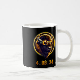 Bison Buffalo Wearing Gles Solar 2024 Eclipse Coffee Mug