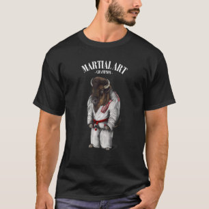 Bison Bull Judo Karate Master In White Judogi 1 T-Shirt