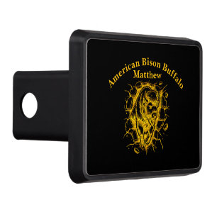Bison Bursting Through a Wall Trailer Hitch Cover