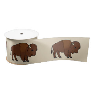 Bison Cartoon 3'In. Satin Ribbon