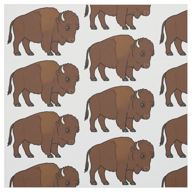 Bison Cartoon Fabric (Swatch)