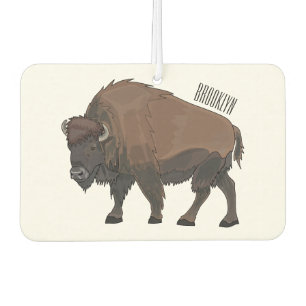 Bison cartoon illustration air freshener