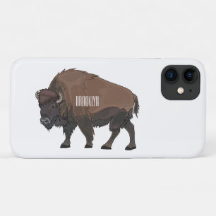 Bison cartoon illustration iPhone 11 case