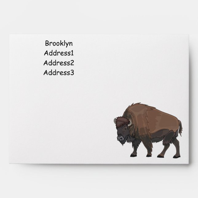 Bison cartoon illustration envelope (Front)