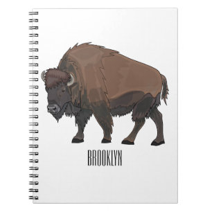 Bison cartoon illustration notebook