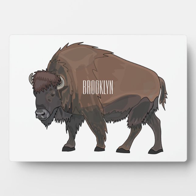 Bison cartoon illustration plaque (Front)