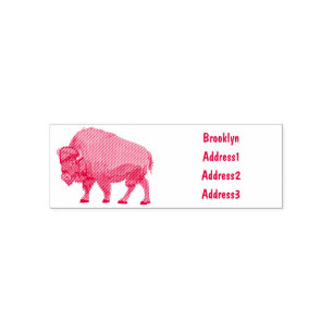 Bison cartoon illustration self-inking stamp
