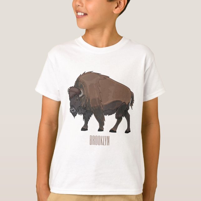Bison cartoon illustration T-Shirt (Front)