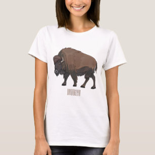 Bison cartoon illustration T-Shirt