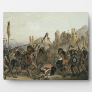 Bison-Dance of the Mandan Indians in front of thei Plaque