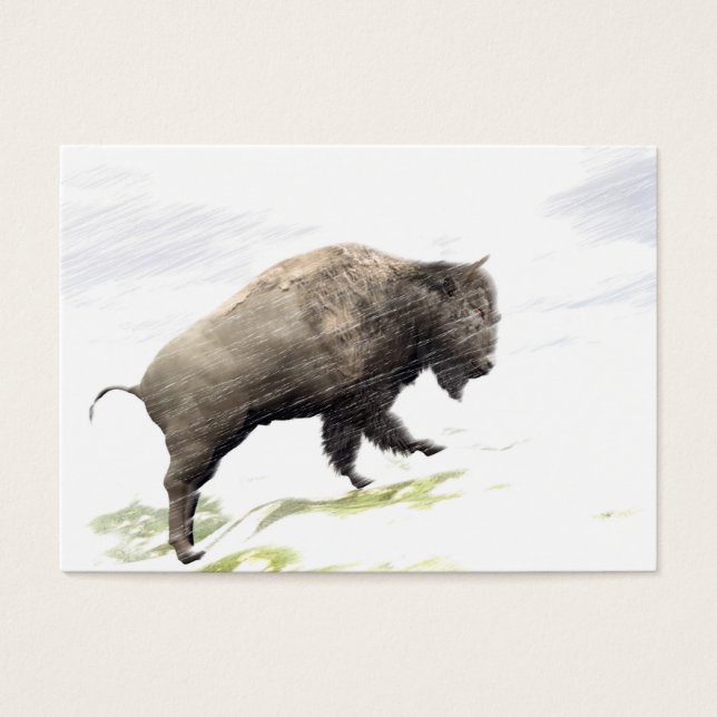 Bison dans la tempête hivernale (Devant)