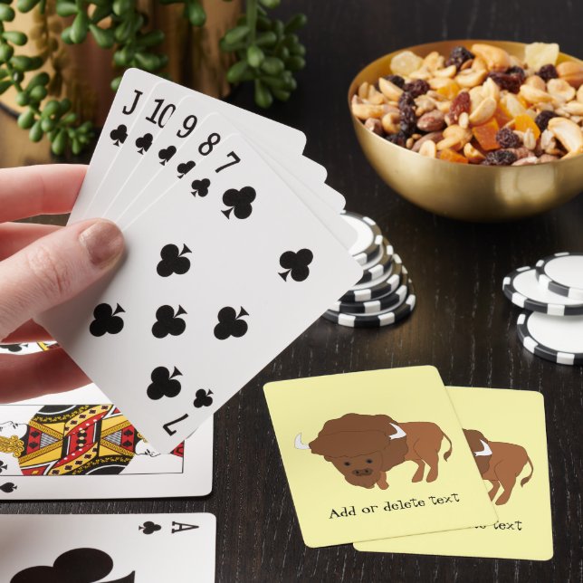 Bison Design Any Colour Background Playing Cards (In Situ)