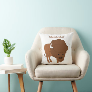 Bison Design Personalised Throw Pillow