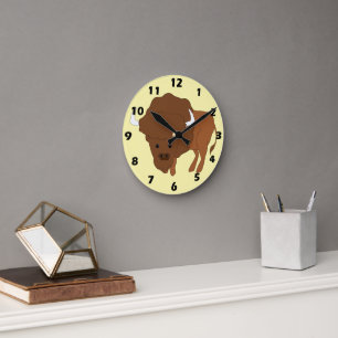 Bison Design Round Clock