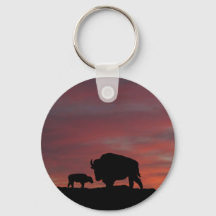 Bison family keychain
