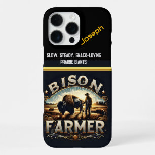 Bison Farmer Tending to His Herd at Dusk iPhone 16 Pro Max Case