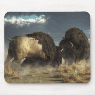 Bison Fight Mouse Pad