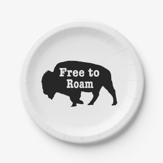 Bison Free To Roam Paper Plate (Front)