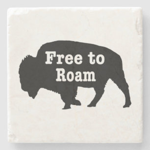 Bison Free To Roam Stone Coaster