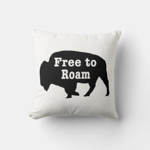 Bison Free To Roam Throw Pillow